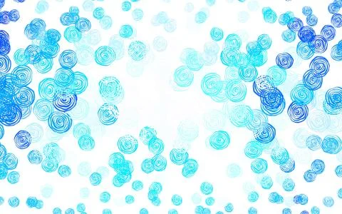 Light BLUE vector doodle pattern with roses. Illustrazione stock