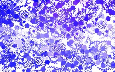 Light BLUE vector doodle pattern with flowers, roses. Stock Illustration