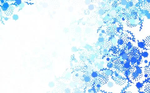 Light BLUE vector doodle texture with flowers, roses. Stock Illustration