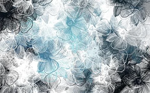 Light BLUE vector elegant pattern with flowers. Stock Illustration