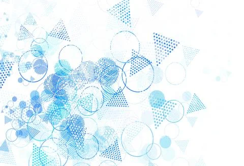 Light BLUE vector layout with circles, lines, rectangles. Stock Illustration