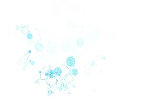 Light BLUE vector layout with circles, lines, rectangles. Stock Illustration