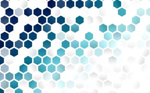 Light BLUE vector layout with hexagonal shapes. Illustrazione stock