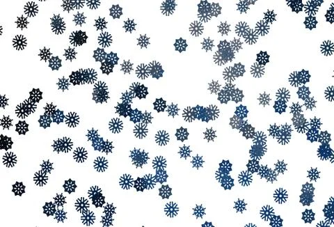 Light BLUE vector pattern with christmas snowflakes. 스톡 일러스트