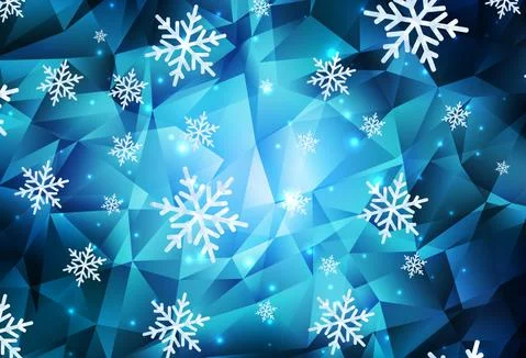 Light BLUE vector pattern with christmas snowflakes, stars. Illustrazione stock