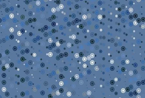 Light BLUE vector pattern with christmas snowflakes. Stock Illustration