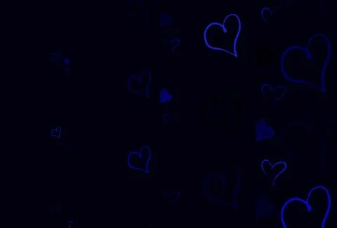 Light BLUE vector pattern with colorful hearts. Stock Illustration