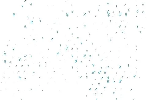 Light blue vector pattern with gender elements. イラスト素材