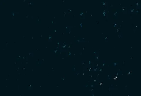 Light blue vector pattern with gender elements. Stock Illustration