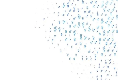 Light blue vector pattern with gender elements. イラスト素材