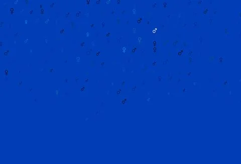 Light blue vector pattern with gender elements. 스톡 일러스트