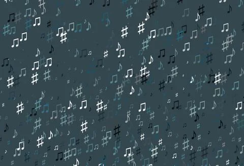 Light BLUE vector pattern with music elements. Illustrazione stock