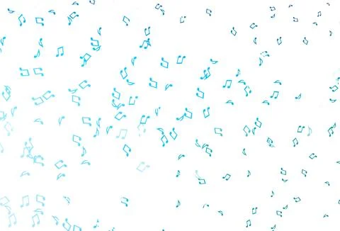 Light BLUE vector pattern with music elements. Stock Illustration