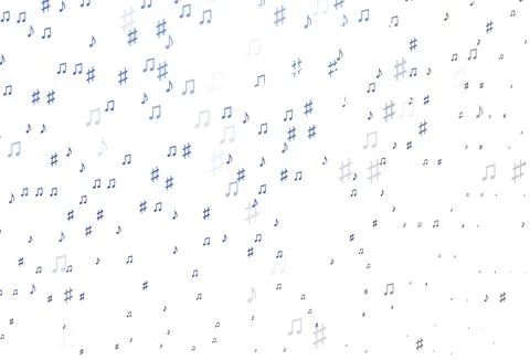 Light BLUE vector pattern with music elements. Stock Illustration
