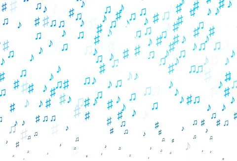 Light BLUE vector pattern with music elements. 스톡 일러스트