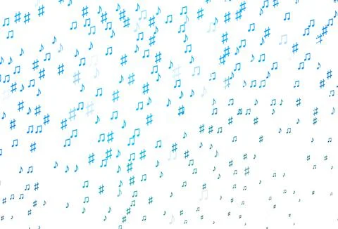 Light BLUE vector pattern with music elements. Illustrazione stock
