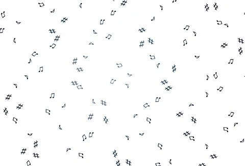 Light BLUE vector pattern with music elements. Stock Illustration