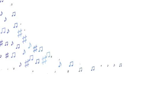 Light BLUE vector pattern with music elements. Stock Illustration