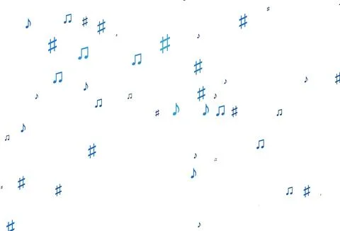 Light BLUE vector pattern with music elements. Stock Illustration