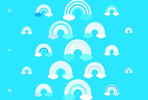 Light BLUE vector pattern with rainbow elements. 스톡 일러스트