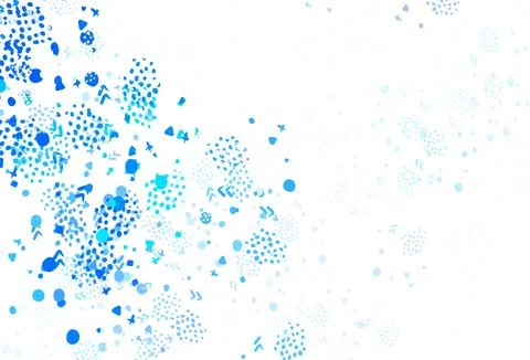 Light BLUE vector pattern with random forms. 库存插图