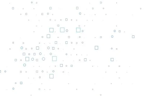 Light BLUE vector pattern with spheres, squares. Stock Illustration