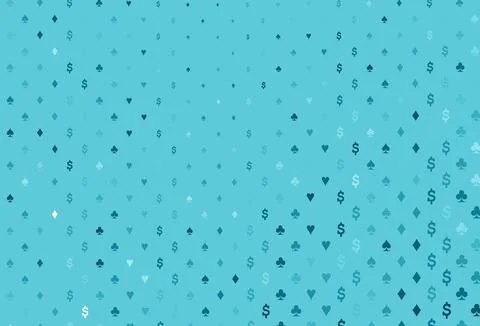 Light blue vector pattern with symbol of cards. Illustrazione stock