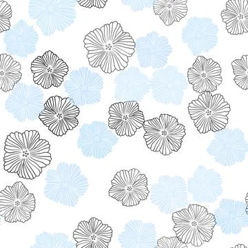 Light BLUE vector seamless natural artwork with flowers. Colorful illustratio Stock Illustration