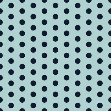 Light blue Vector Seamless Pattern with dark blue Polka Dots. Vintage style Stock Illustration