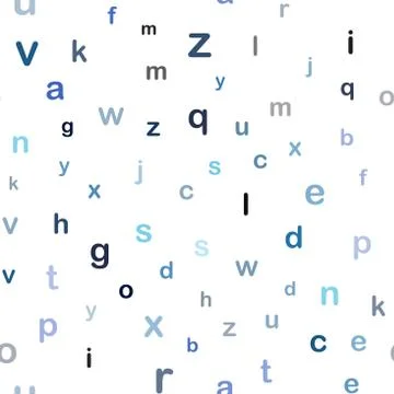 Light BLUE vector seamless pattern with ABC symbols. Stock Illustration