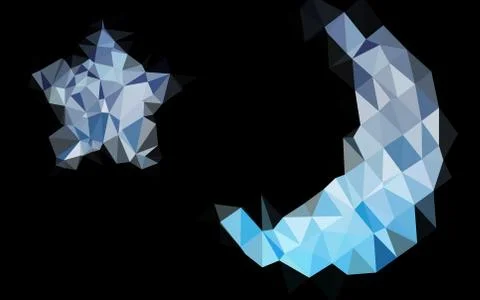 Light BLUE vector shining triangular template. 스톡 일러스트