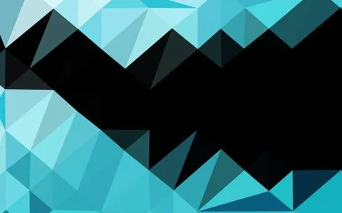 Light BLUE vector shining triangular pattern. Illustration