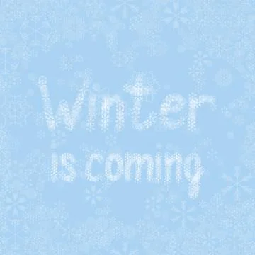 Light blue vector snow background with lettering Stock Illustration
