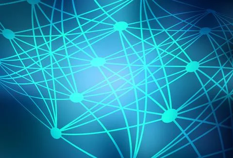 Light BLUE vector template with artificial intelligence structure. Illustrazione stock