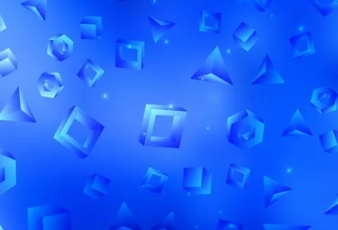 Light BLUE vector template with crystals, squares. Illustrazione stock