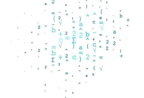 Light BLUE vector template with math simbols. 스톡 일러스트
