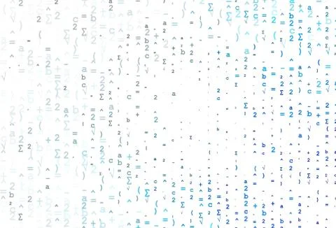 Light BLUE vector template with math simbols. Illustration