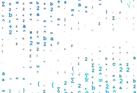 Light BLUE vector template with math simbols. Stockillustratie
