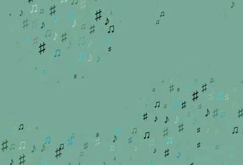 Light BLUE vector texture with musical notes. Illustrazione stock