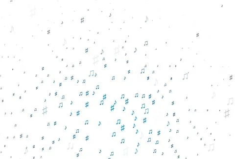 Light BLUE vector texture with musical notes. イラスト素材