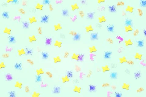 Light blue wall with cheerful multi colored spots Illustrazione stock