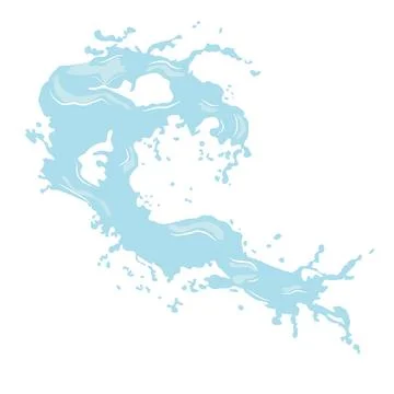 Light blue water splashes isolated on a white background Stock Illustration