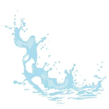 Light blue water splashes isolated on a white background. Stock Illustration