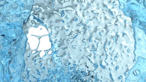 Light blue water splashing into screen, on white - alpha included (FULL HD) Stock Footage