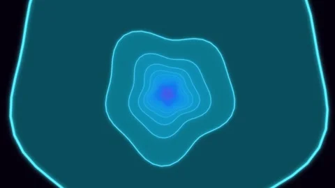Light blue wave pattern with glowing lines on dark background Stock Footage 337072517