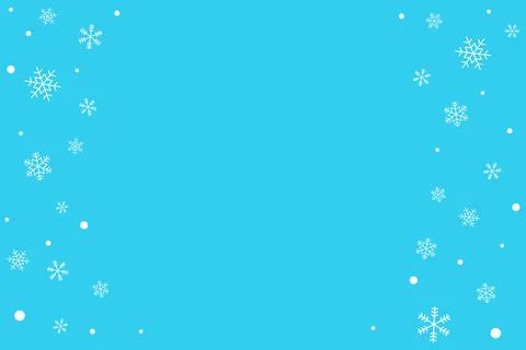 Light blue winter background with scattered snowflakes Stock Illustration