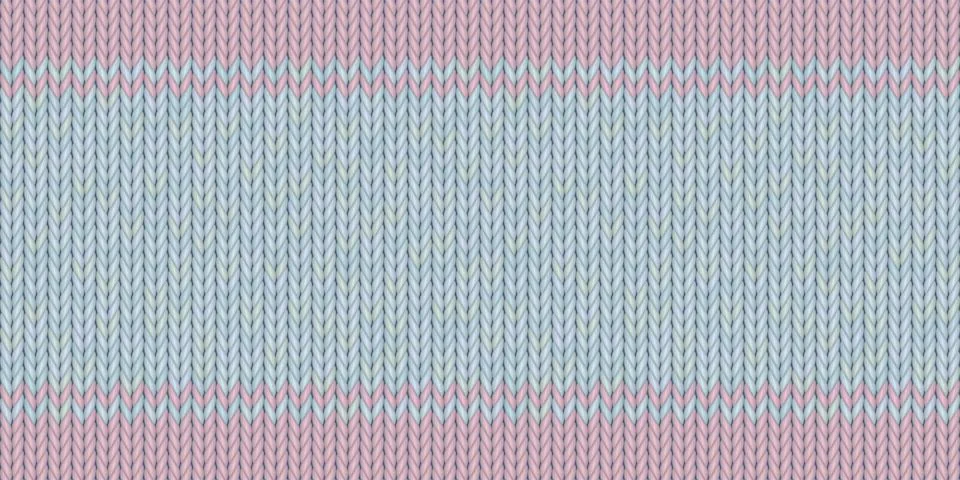 Light blue wool knitted texture with pink stripes seamless pattern background Illustrazione stock