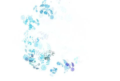 Light Blue, Yellow vector abstract pattern with leaves, flowers. Stock Illustration