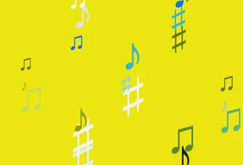 Light Blue, Yellow vector backdrop with music notes. イラスト素材