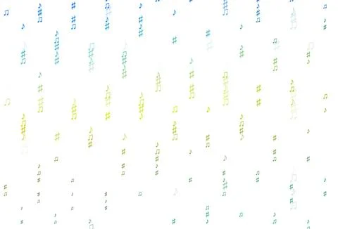 Light Blue, Yellow vector backdrop with music notes. Illustrazione stock